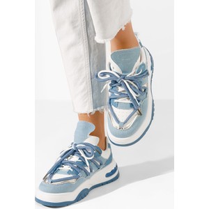 Niebieskie buty sportowe Zapatos z płaską podeszwą w sportowym stylu