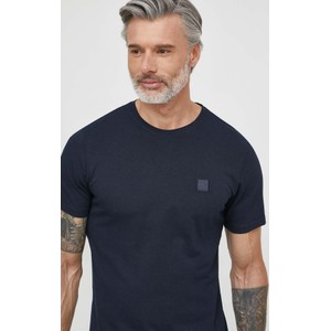 Granatowy t-shirt Hugo Boss w stylu casual z krótkim rękawem