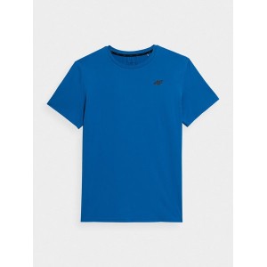 Niebieski t-shirt 4F z dzianiny z krótkim rękawem w stylu casual