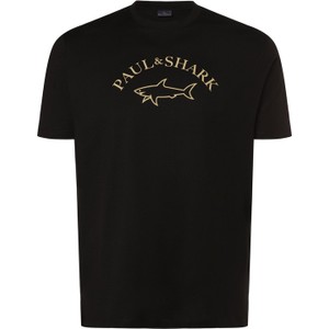 Czarny t-shirt Paul & Shark z nadrukiem w młodzieżowym stylu