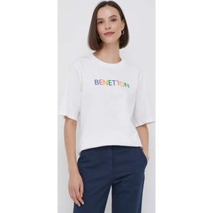 T-shirt United Colors Of Benetton z krótkim rękawem z bawełny w młodzieżowym stylu