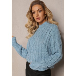 Niebieski sweter Renee z tkaniny
