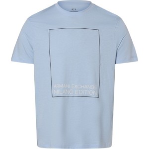 Niebieski t-shirt Armani Exchange z krótkim rękawem z bawełny w młodzieżowym stylu
