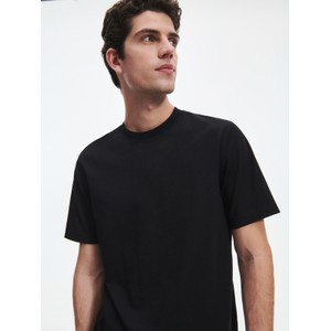 Czarny t-shirt Reserved z krótkim rękawem w stylu casual