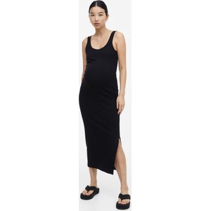 H & M & - MAMA Prążkowana sukienka bez rękawów - Czarny