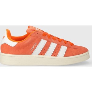 Pomarańczowe buty sportowe Adidas Originals z zamszu z płaską podeszwą