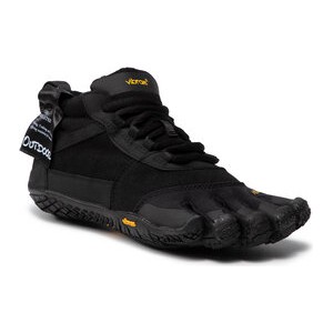 Czarne buty trekkingowe Vibram Fivefingers sznurowane z płaską podeszwą