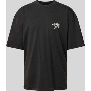 Czarny t-shirt Pegador z bawełny w stylu casual