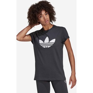 Czarny t-shirt Adidas Originals z bawełny w sportowym stylu