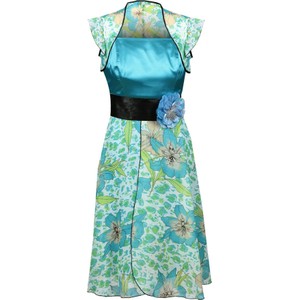 Sukienka Fokus midi z szyfonu z krótkim rękawem