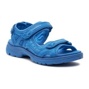 Niebieskie sandały Ecco z płaską podeszwą z klamrami