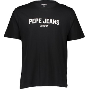 Czarny t-shirt Pepe Jeans z krótkim rękawem z bawełny