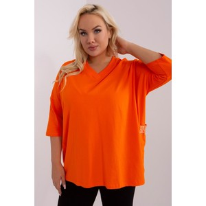 Pomarańczowa bluzka 5.10.15 w stylu casual z bawełny