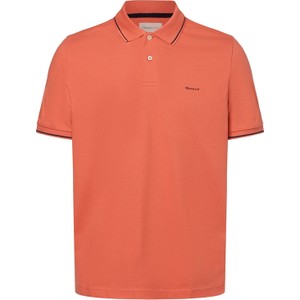Pomarańczowa koszulka polo Gant z bawełny z krótkim rękawem