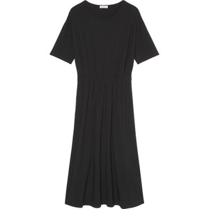 Czarna sukienka Marc O'Polo w stylu casual z bawełny z krótkim rękawem