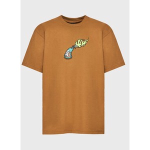 Pomarańczowy t-shirt HUF z krótkim rękawem