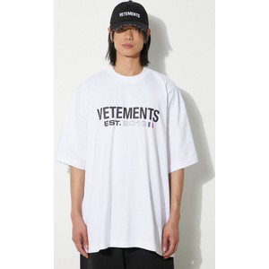 T-shirt Vetements z nadrukiem w młodzieżowym stylu z krótkim rękawem