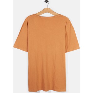 Pomarańczowy t-shirt Gate z bawełny z krótkim rękawem w stylu casual