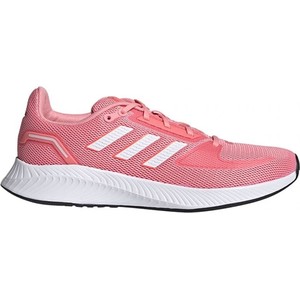Różowe buty sportowe Adidas sznurowane z płaską podeszwą