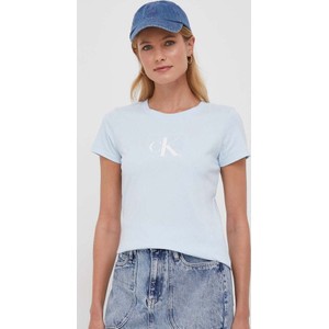 Niebieski t-shirt Calvin Klein z krótkim rękawem