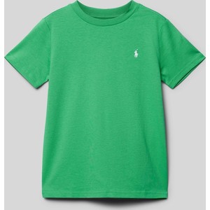 Zielona koszulka dziecięca POLO RALPH LAUREN dla chłopców z krótkim rękawem z bawełny