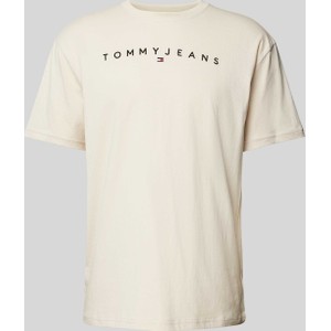 T-shirt Tommy Jeans z nadrukiem z krótkim rękawem z bawełny