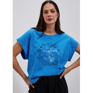 Niebieski t-shirt Moodo.pl w młodzieżowym stylu