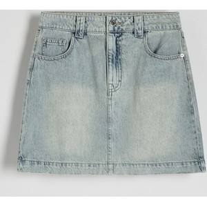 Granatowa spódnica Reserved mini z jeansu