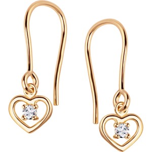Mini - Biżuteria Yes Kolczyki złote z cyrkoniami - serca - Mini