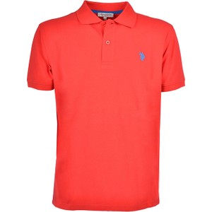 Czerwony t-shirt U.S. Polo z krótkim rękawem