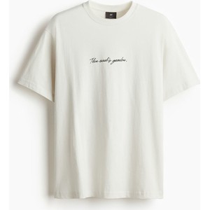 T-shirt H & M z dżerseju z okrągłym dekoltem z krótkim rękawem