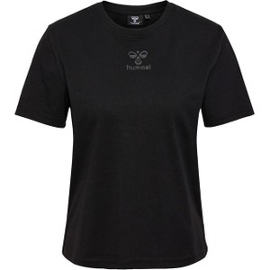 Czarny t-shirt Hummel w stylu casual z okrągłym dekoltem