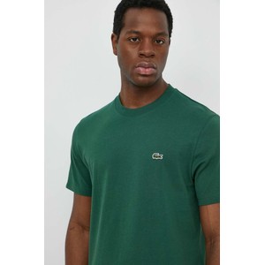 Zielony t-shirt Lacoste w stylu casual z krótkim rękawem z bawełny