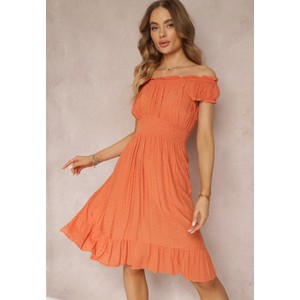 Pomarańczowa sukienka Renee z krótkim rękawem