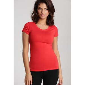 Czerwony t-shirt Renee z okrągłym dekoltem z krótkim rękawem