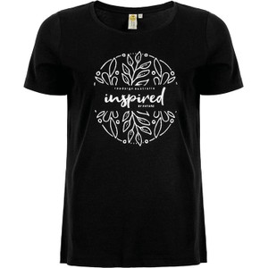 Czarny t-shirt Roadsign z krótkim rękawem z bawełny z okrągłym dekoltem