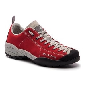 Czerwone buty trekkingowe Scarpa z płaską podeszwą