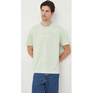 Zielony t-shirt Calvin Klein z bawełny
