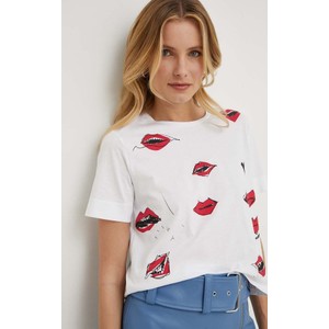 T-shirt Sisley z okrągłym dekoltem z nadrukiem w młodzieżowym stylu