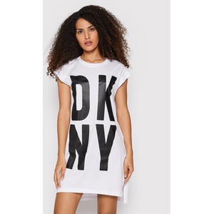 Bluzka DKNY z krótkim rękawem w młodzieżowym stylu z okrągłym dekoltem