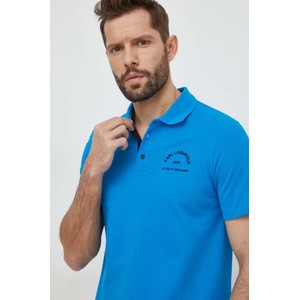 Niebieski t-shirt Karl Lagerfeld z bawełny w stylu casual