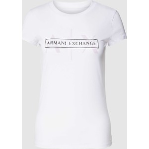 Bluzka Armani Exchange z bawełny z okrągłym dekoltem