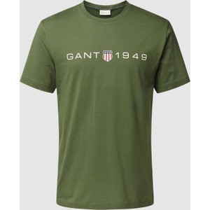 Zielony t-shirt Gant z bawełny