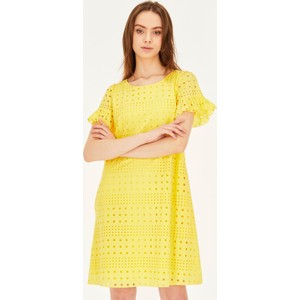 Żółta sukienka L’AF z krótkim rękawem