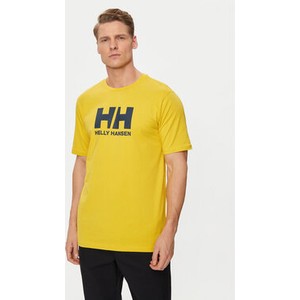 Żółty t-shirt Helly Hansen w młodzieżowym stylu z krótkim rękawem