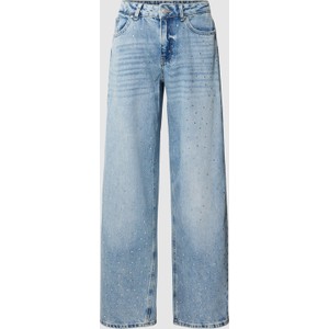 Niebieskie jeansy Review z bawełny w street stylu