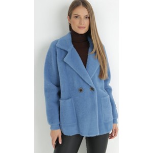 Niebieski płaszcz born2be w stylu casual