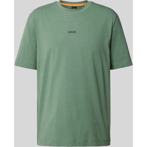 Zielony t-shirt Hugo Boss z krótkim rękawem z bawełny w stylu casual