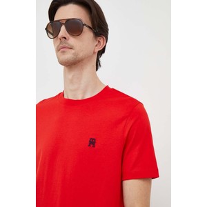Czerwony t-shirt Tommy Hilfiger z bawełny