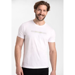 T-shirt Volcano w stylu klasycznym z tkaniny z krótkim rękawem